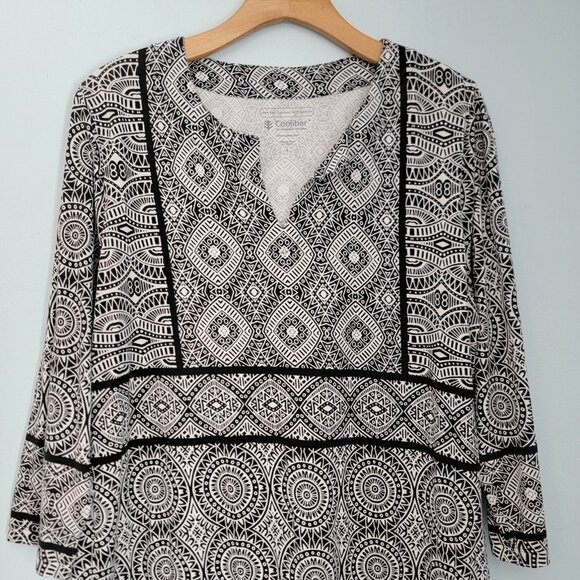 Coolibar Jardin Tunic 50+ Sun Protection Cover Up Dress L UPF Boho Long Sleeve - Picture 4 of 8